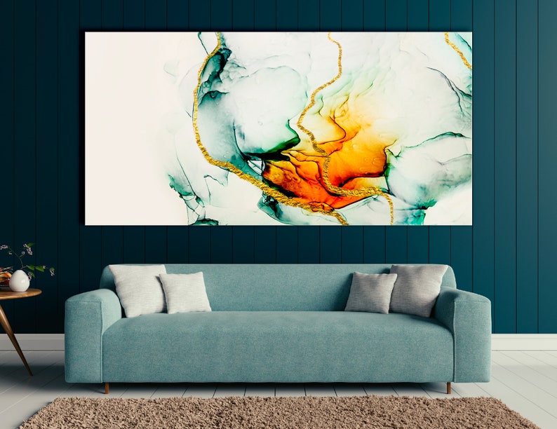 Marble wall art Abstract modern art Marble poster Abstract canvas art Blue Gold Marble Canvas Marble canvas print Abstract wall art