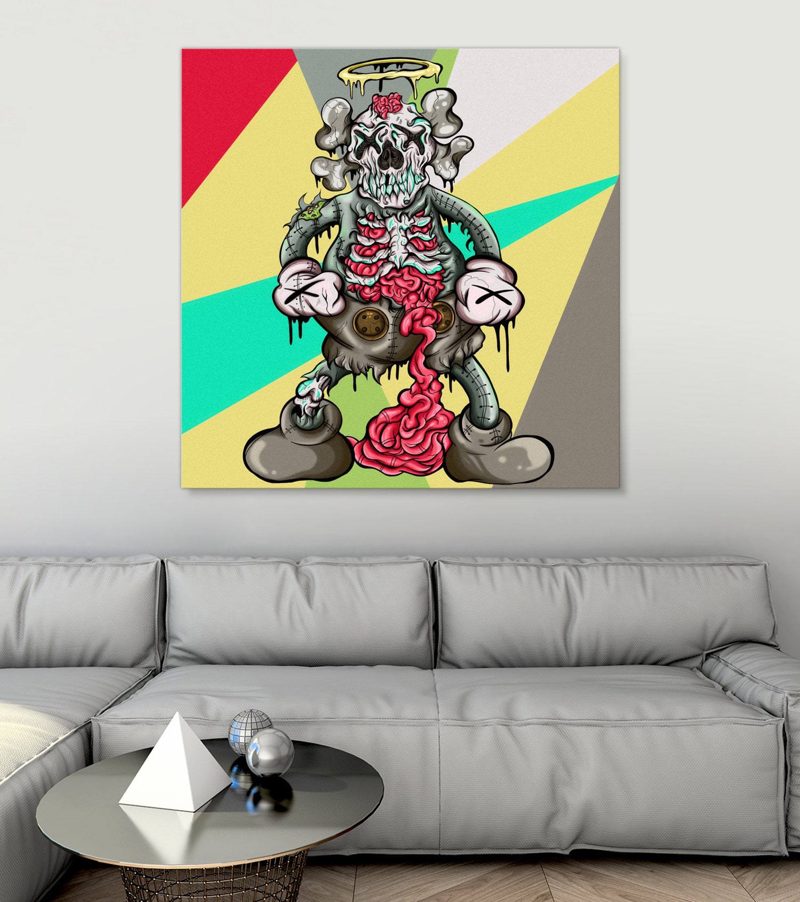 KAWS Skull Original Canvas Print Modern Wall Art Kaws Etsy