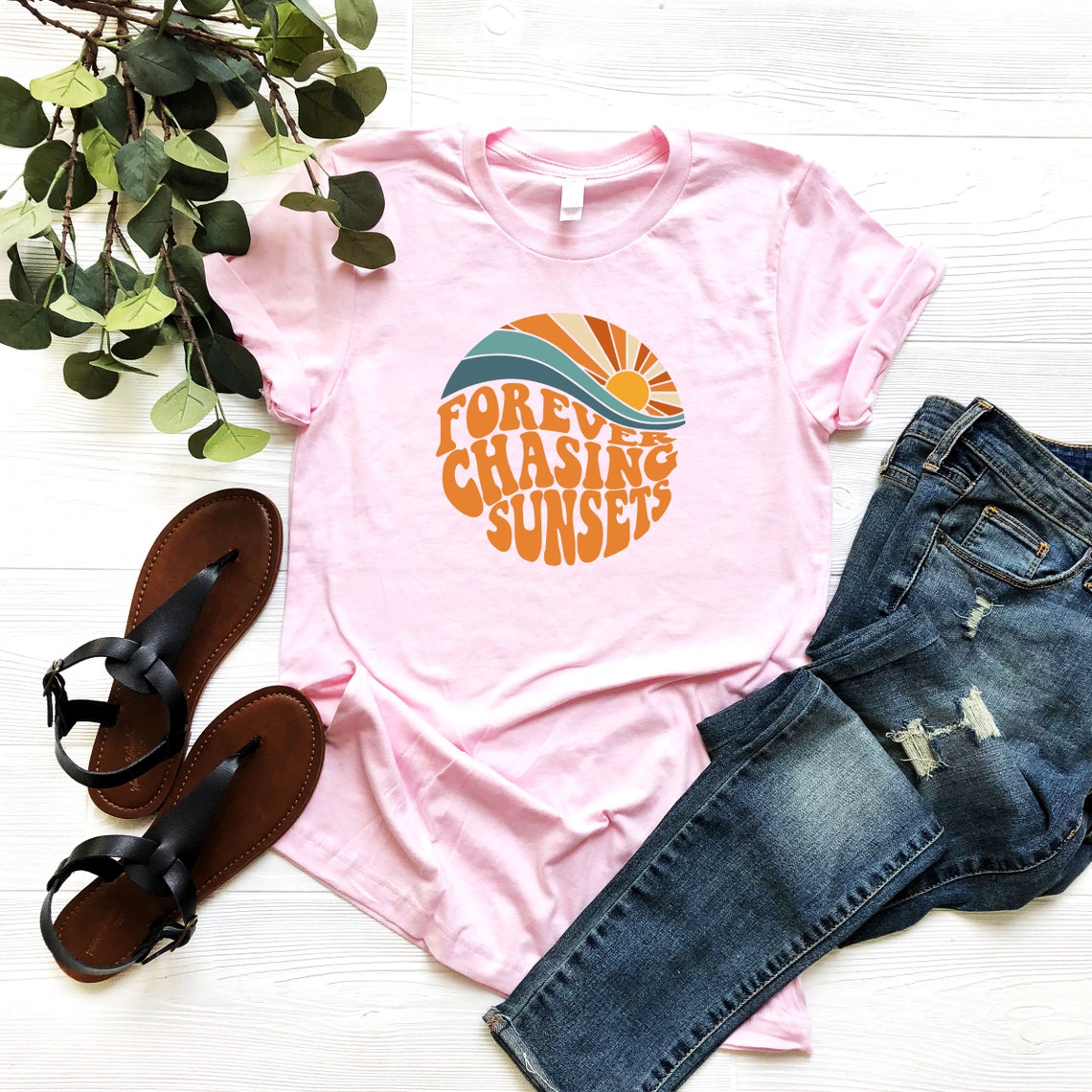 Forever Chasing Sunsets Shirt Aesthetic Summer T-shirt With - Etsy