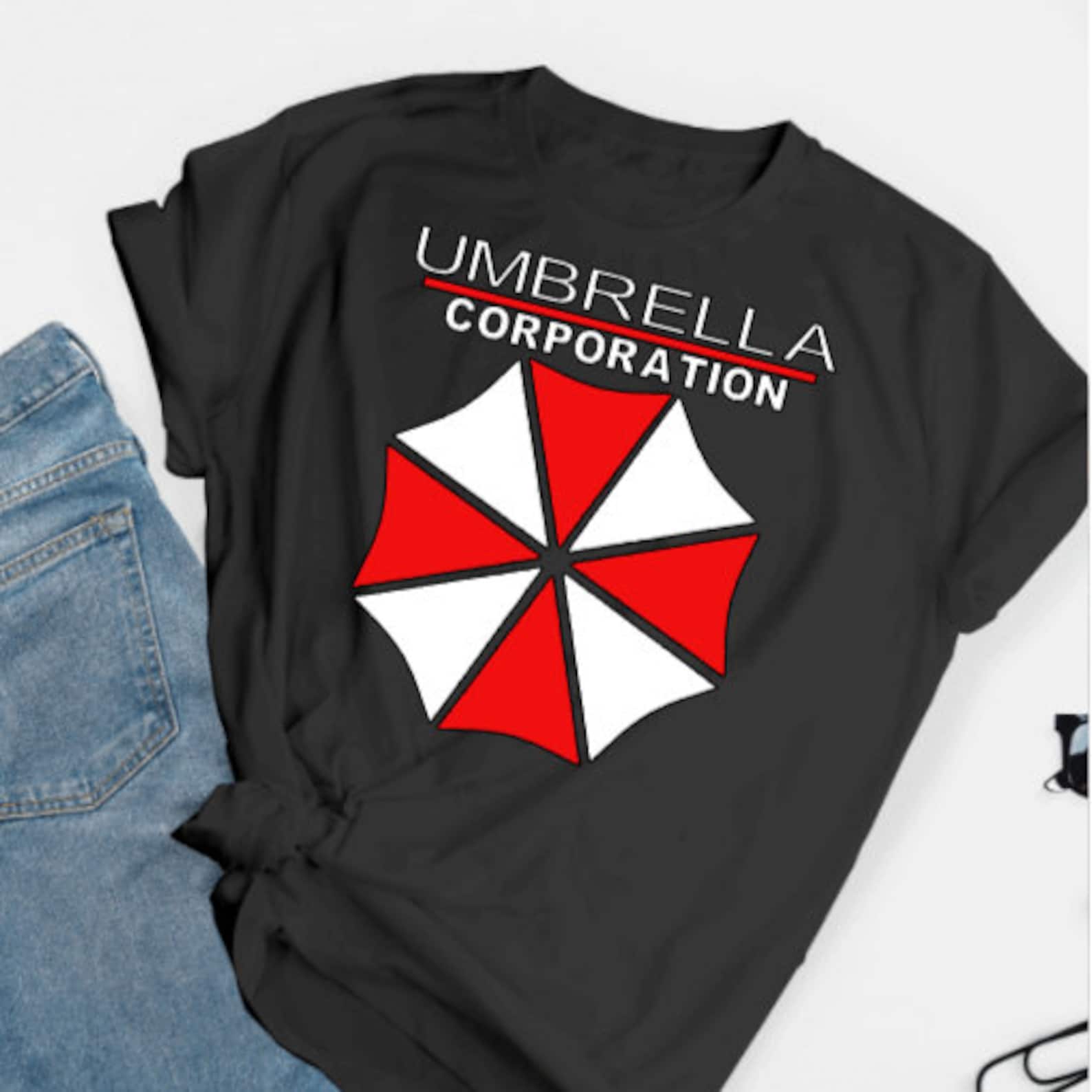 Buy Umbrella Corporation Shirt, Front And Back Print, Resident Evil Tshirt, Gamer Gift Comfort Colors Online In India - Foto 6