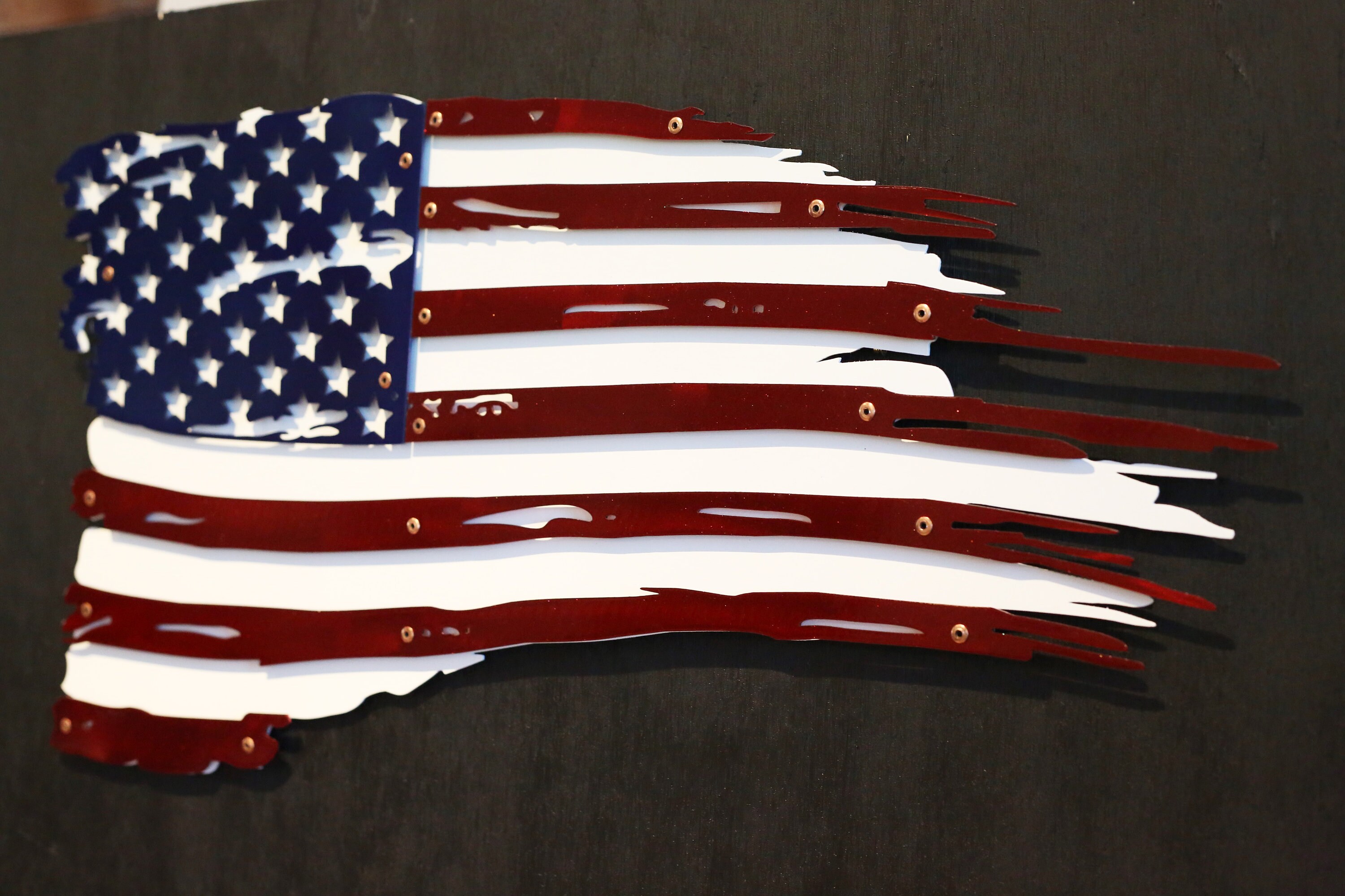 All Metal Distressed Battle Worn American Flag 2 Layers | Etsy