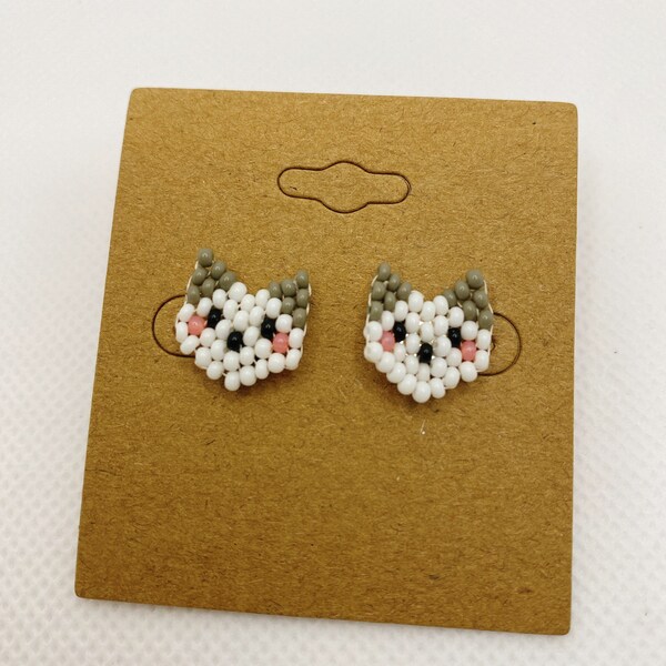 Cat Beaded Earrings Etsy