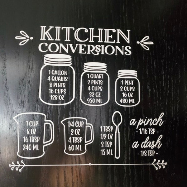 Kitchen Measurement Decal Etsy