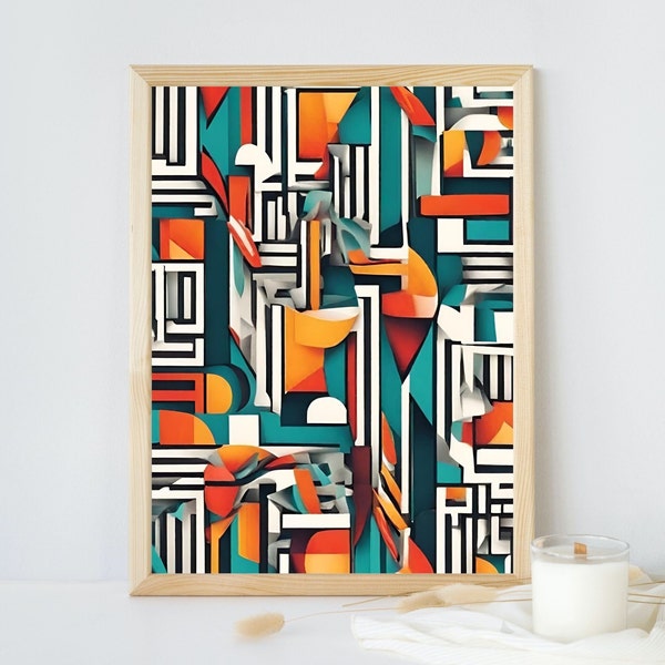 Multicolored Geometric Wall Art- JPG