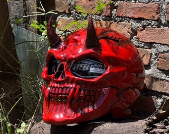 Abaddon II Skull Motorcycle Helmet Custom DOT and ECE Approved