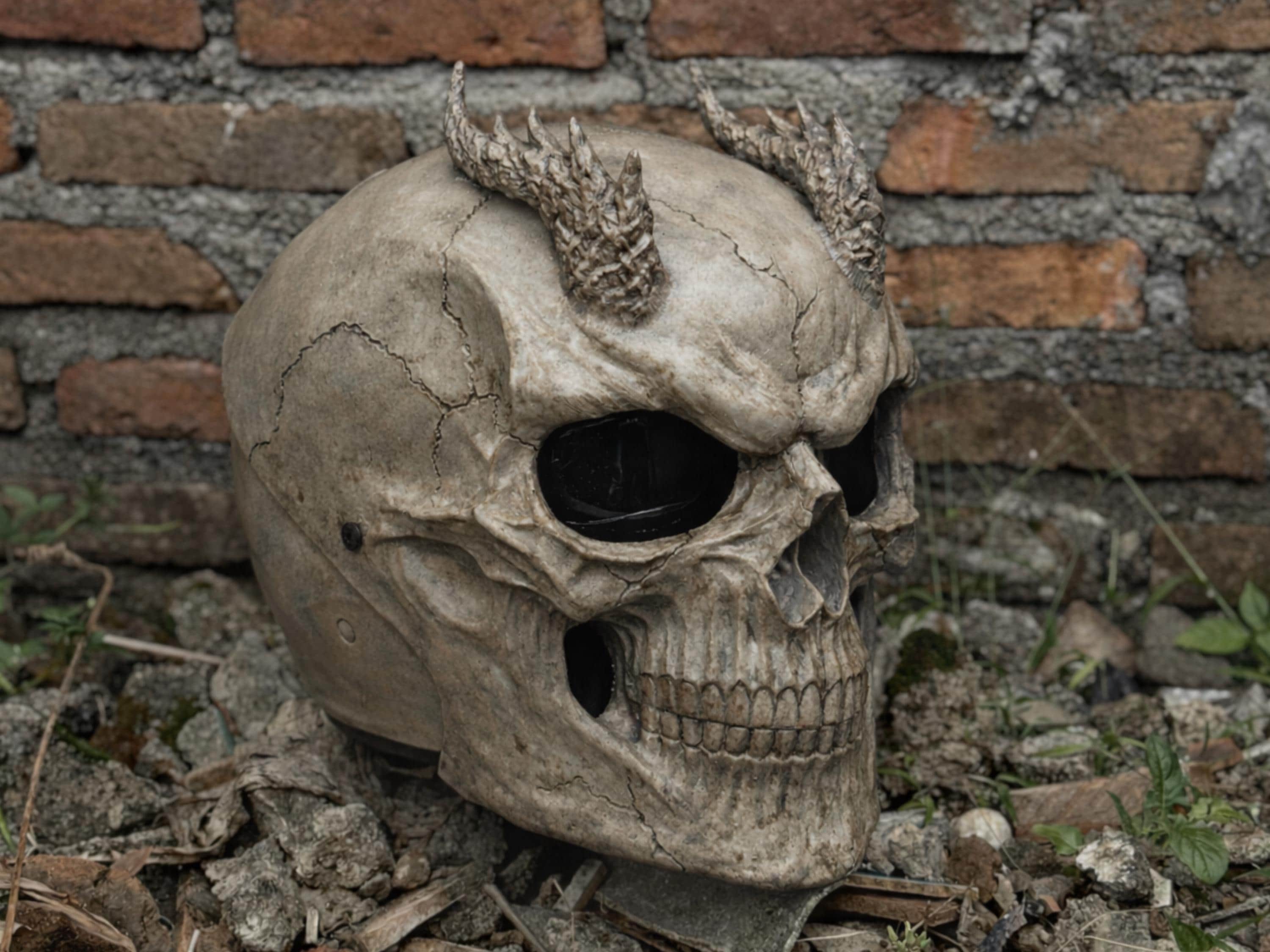 Gothic Bone Skull Skeleton Motorcycle Helmet Custom DOT and ECE