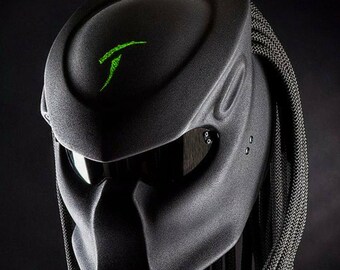 Green Mark Predator Motorcycle Helmet Custom DOT & ECE Approved