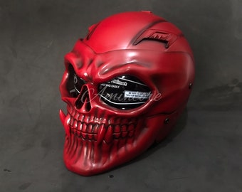 Abaddon Skull Motorcycle Helmet Custom DOT and ECE Approved