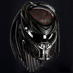 Black Color Predator Motorcycle Helmet Custom DOT & ECE Approved