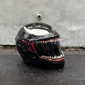 Venom Symbiote Motorcycle Helmet Custom DOT and ECE Approved