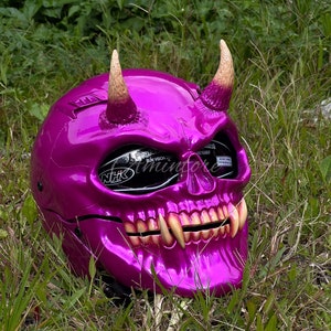 black and pink skull motorcycle helmet DOT Approved Daytona Half Face - Cap Graphics for Men & Women, Scooters, ATVs, UTVs & Choppers Contoured Shell That Hugs Your Head Eliminating The Mushroom Look Purple Pink Skull Helmet Hot