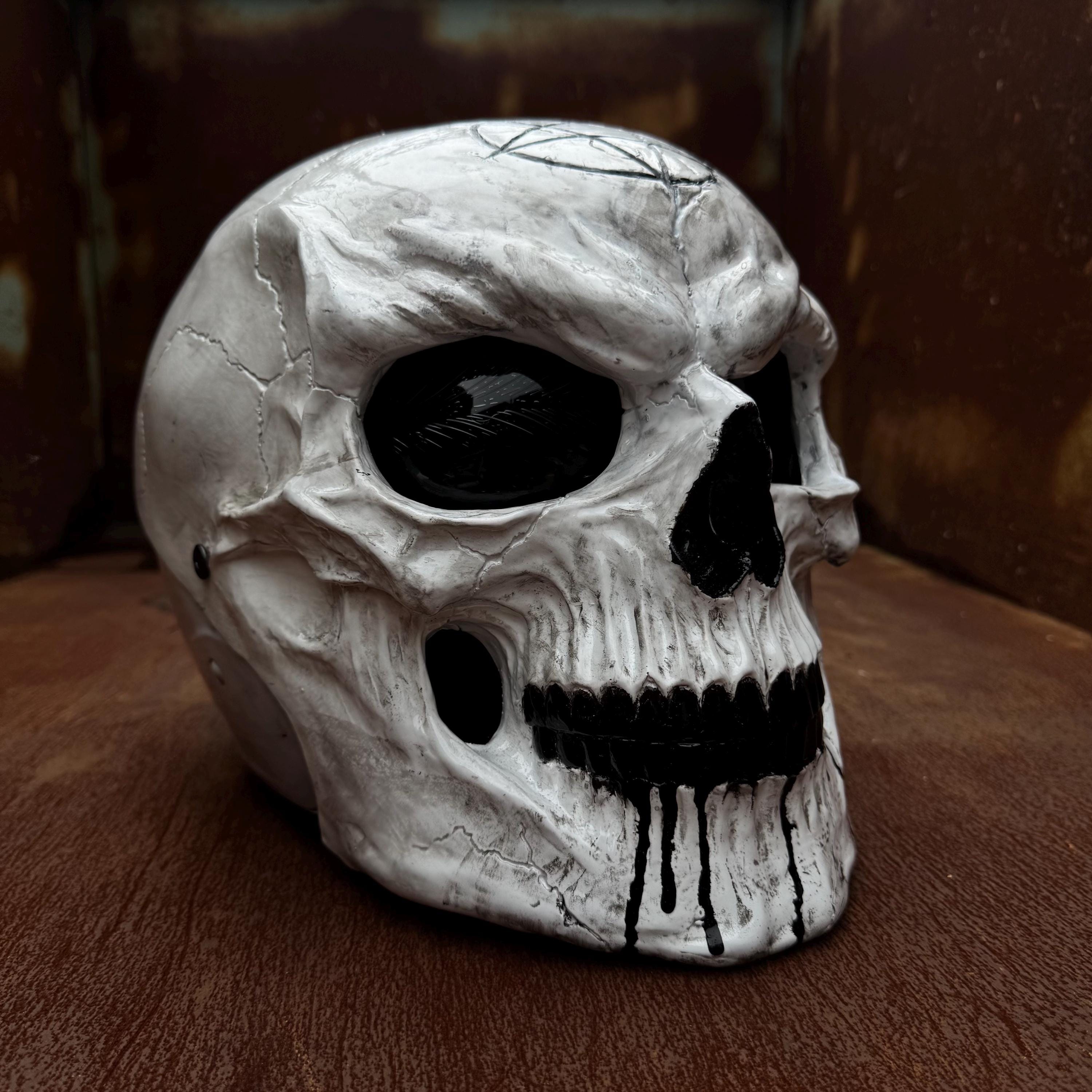 Blood Of Satanic Skeleton Motorcycle Helmet Custom DOT and ECE Approved