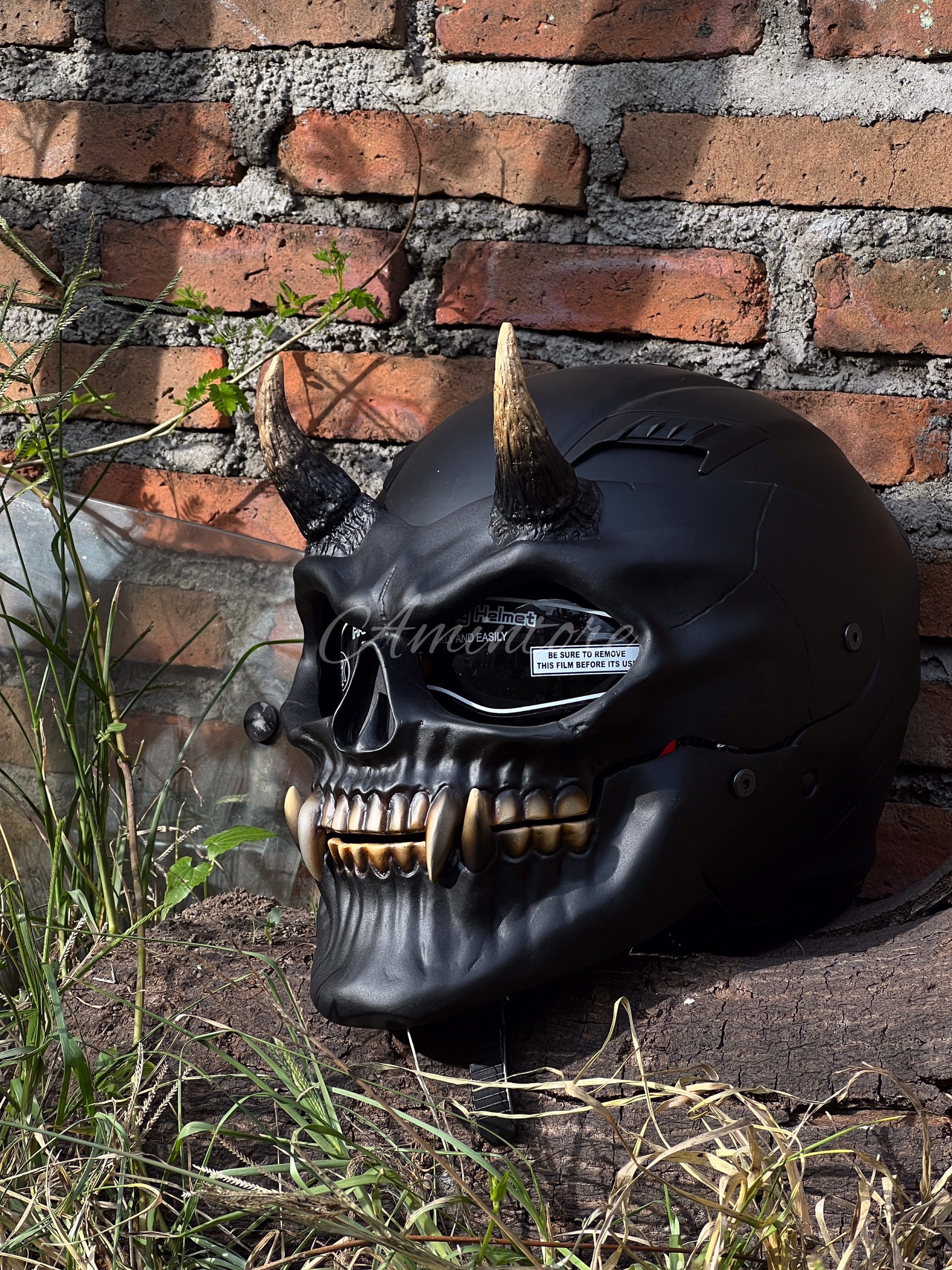 full face skull motorcycle helmet TCT-MOTORPARTS Black Boy DOT Kids Youth Motocross Helmets ATV Off-Road Dirt Bike Helmet+Gloves+Goggles X-Large : Automotive then snag yours while supplies last The Black Demon Skull Motorcycle