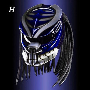 The Blue Predator Motorcycle Helmet Custom DOT & ECE Approved