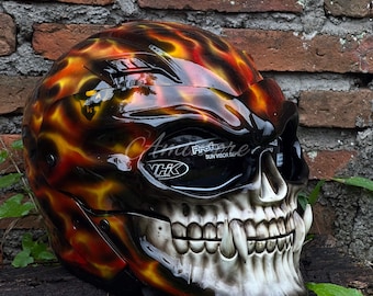 Ghost Rider Skull Motorcycle Helmet Custom DOT and ECE Approved