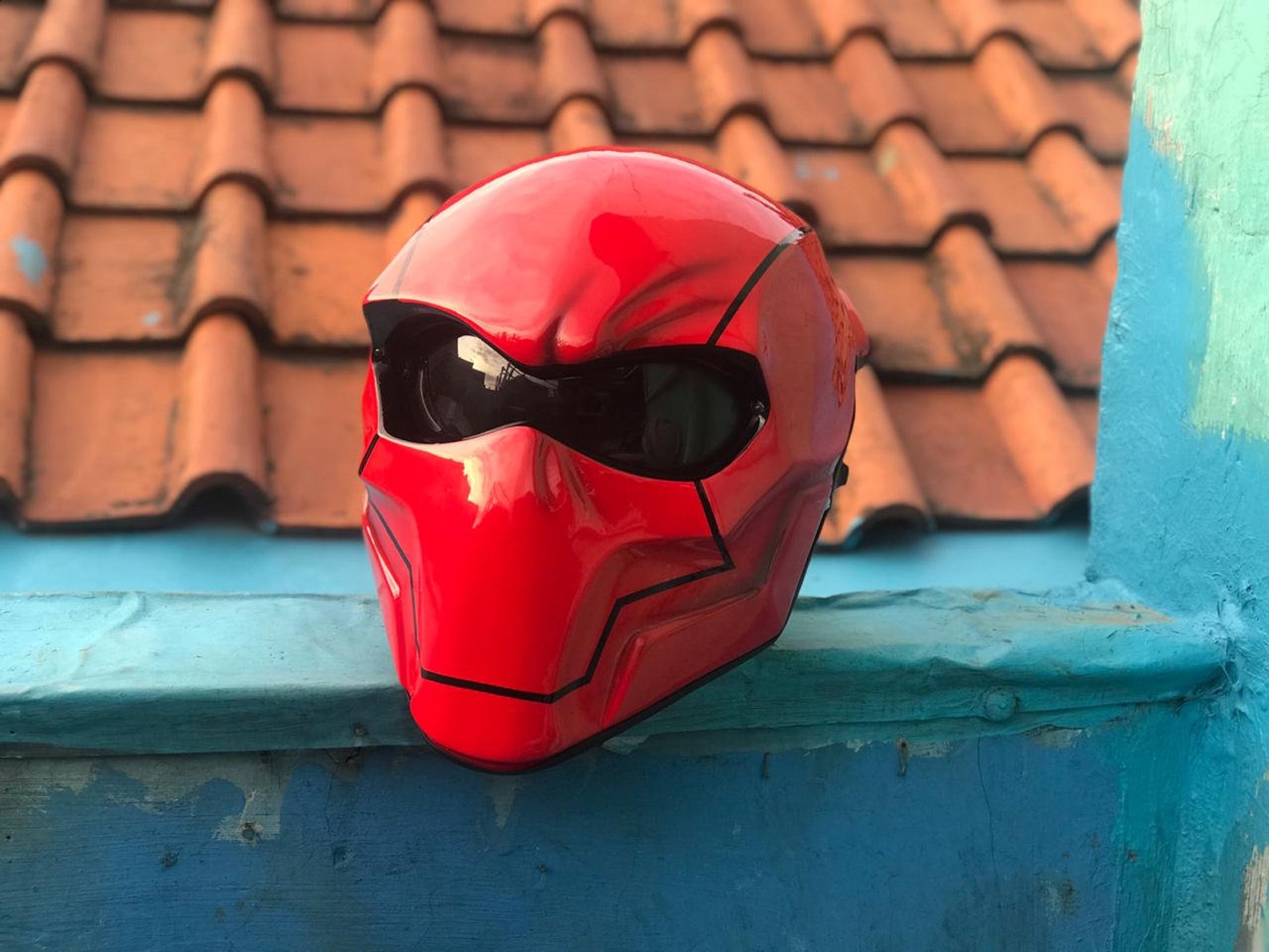 Red Hood Motorcycle Helmet Custom DOT and ECE Approved - Etsy UK
