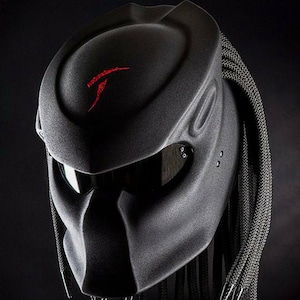 Mark Red Predator Motorcycle Helmet Custom DOT & ECE Approved