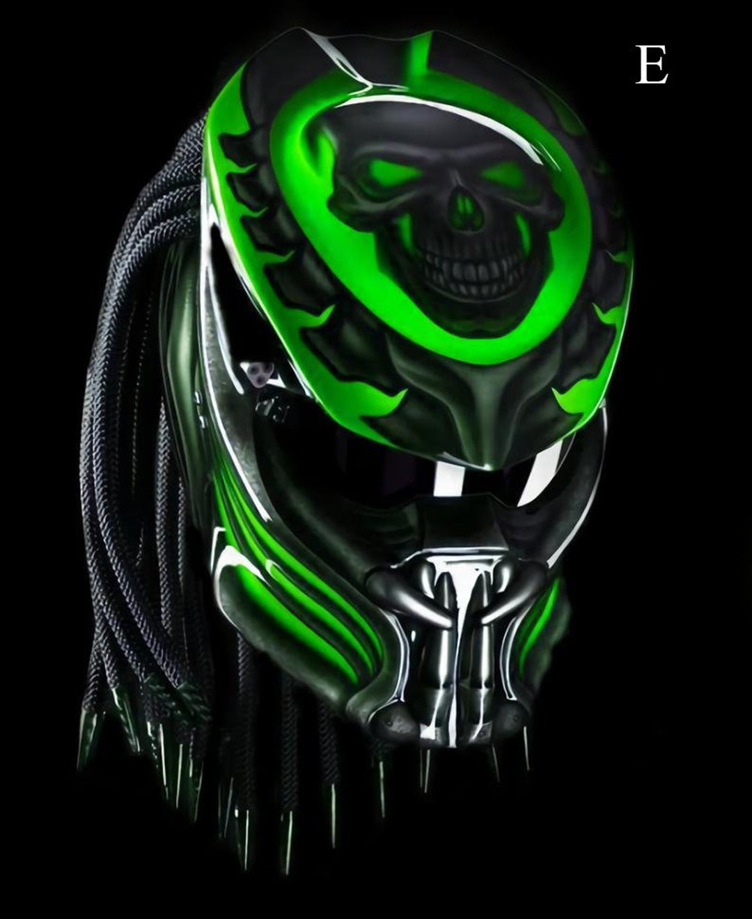 The Black Demon Skull Motorcycle Helmet Custom DOT ECE Approved