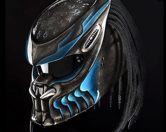 Blue Sky Predator Motorcycle Helmet Custom DOT & ECE Approved