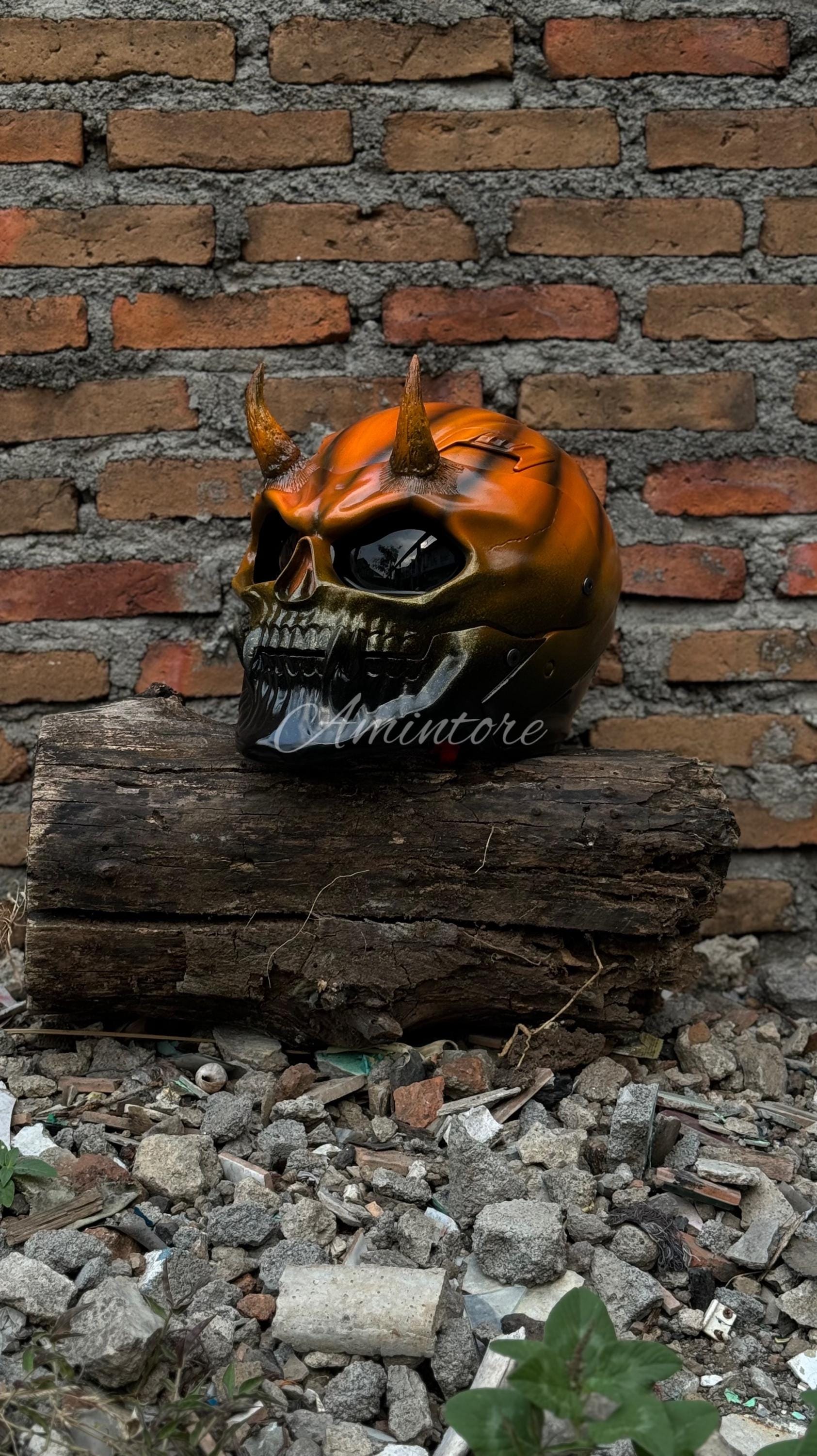 Casco de motocicleta personalizado con calavera de Jack O Lantern para Halloween, aprobado por DOT y ECE