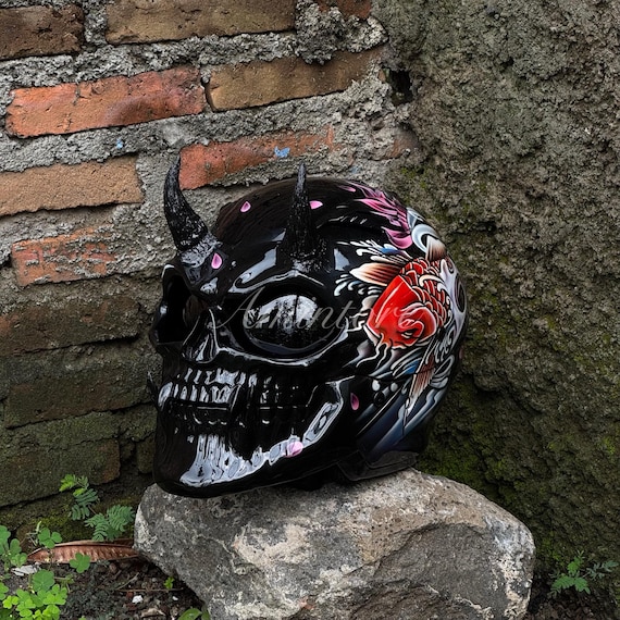 Koi Fish Skull Motorcycle Helmet Custom DOT and ECE Approved - Etsy
