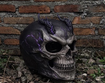 Necromancer Skull Skeleton Motorcycle Helmet Custom DOT and ECE Approved