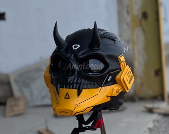 Cyberpunk Motorcycle Helmet Custom | Cyberpunk Mask | CyberSkull | DOT n ECE approved / TX-002
