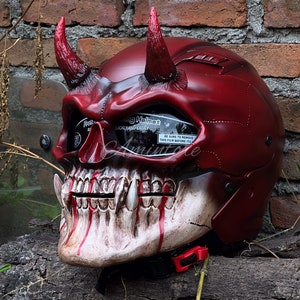 The Blood Cry Skull Motorcycle Helmet Custom DOT and ECE Approved