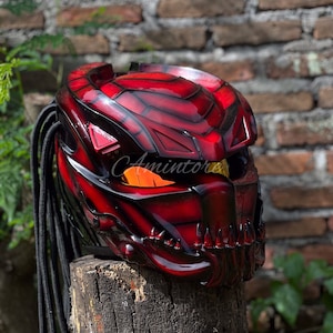 Berserker Predator The Red II Motorcycle Helmet Custom DOT and ECE Approved