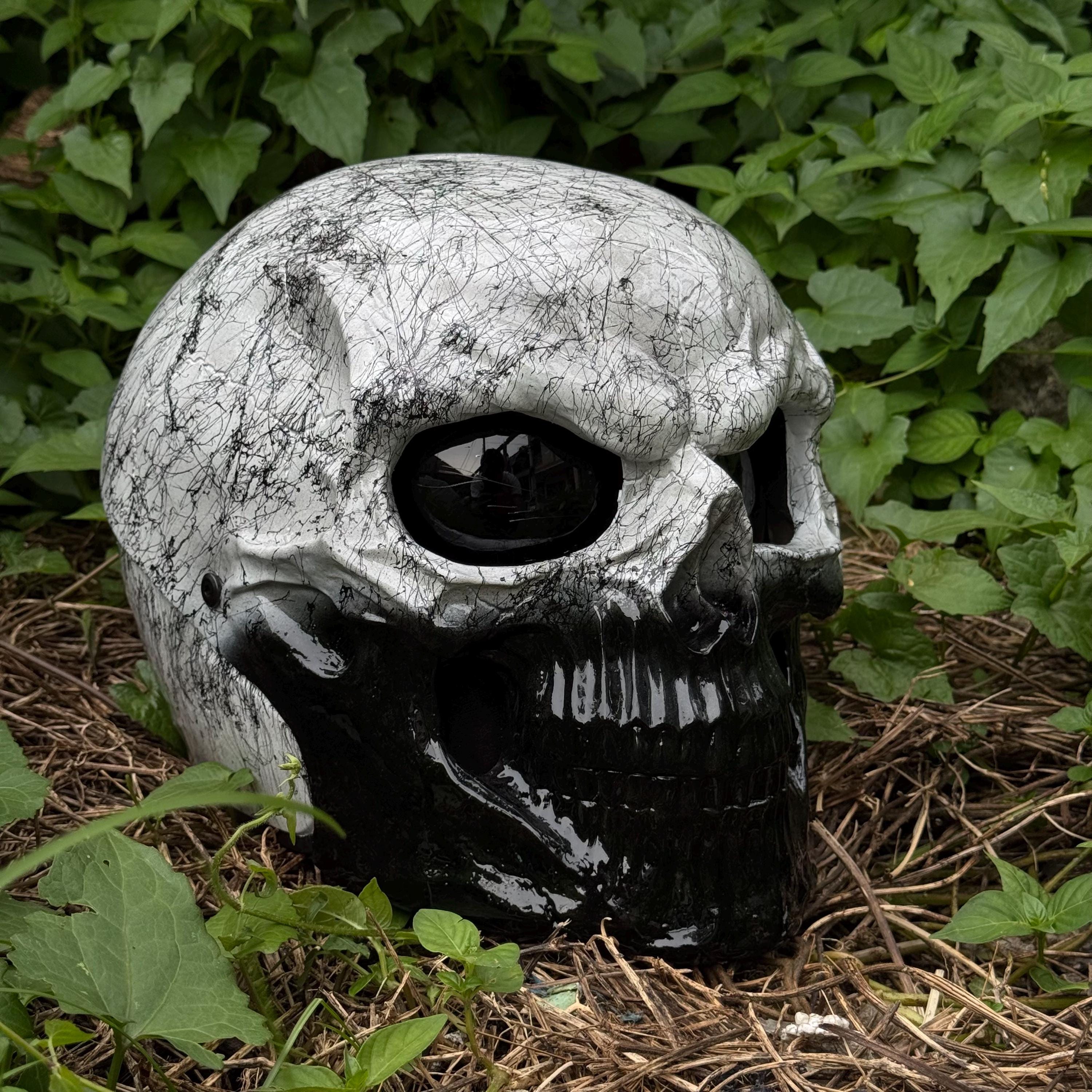 Black Mouth Skeleton Motorcycle Helmet Custom DOT and ECE Approved
