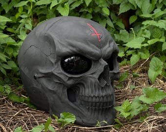 Inverted Cross Satanic Skeleton Motorcycle Helmet Custom DOT and ECE Approved