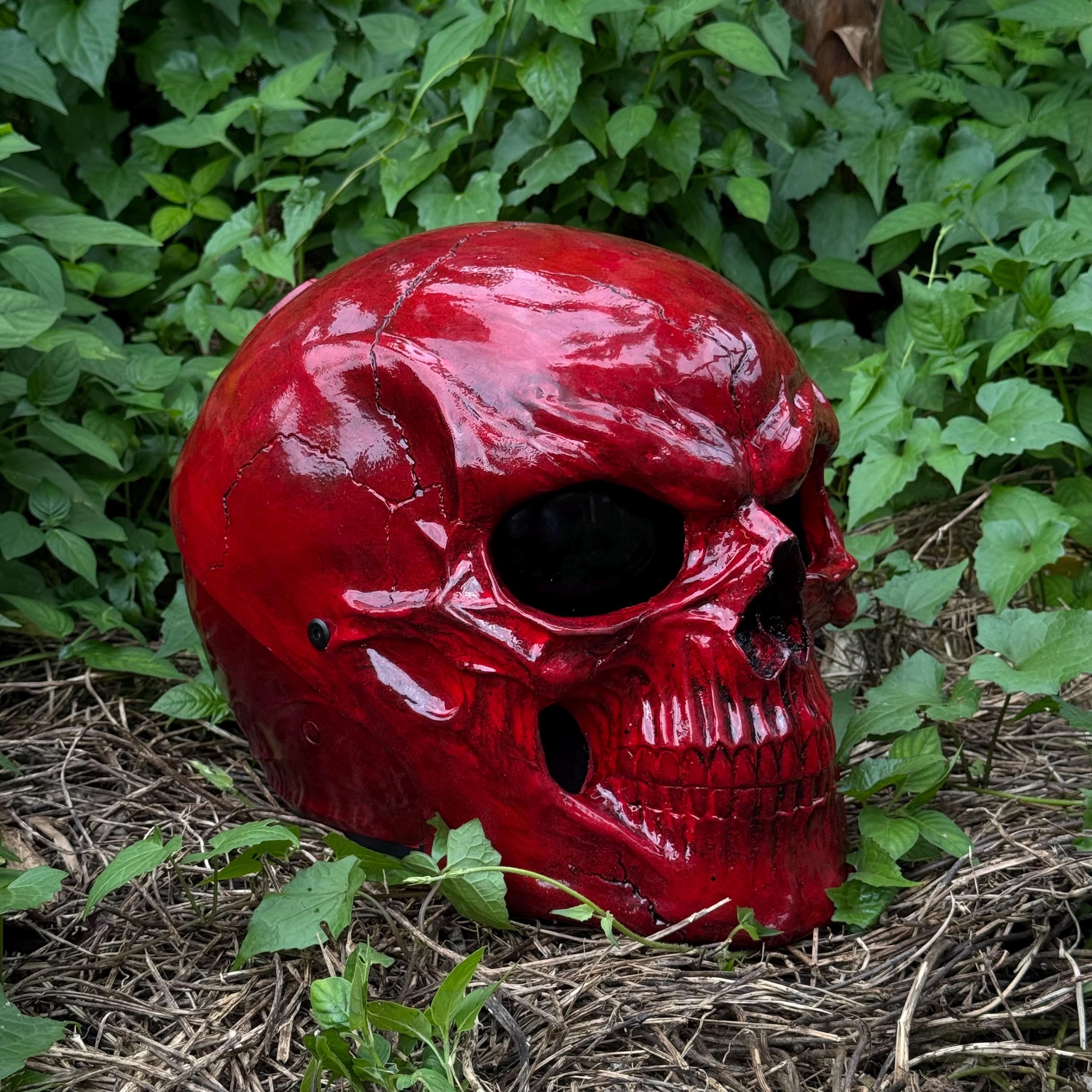 The Red Demon Skeleton Motorcycle Helmet Custom DOT and ECE