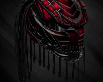 Berserker Predator The Red Motorcycle Helmet Custom DOT and ECE Approved