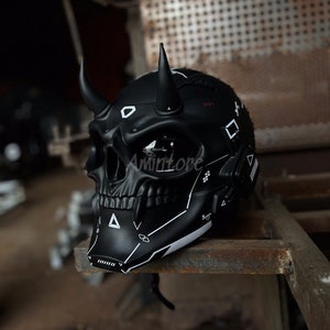 Cyberpunk Motorcycle Helmet Custom | Cyberpunk Mask | CyberSkull | DOT n ECE approved / TX-023