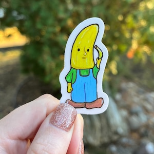Banana Phone Vinyl sticker, waterproof decal, fruit sticker, funny laptop sticker, weatherproof sticker, car decal