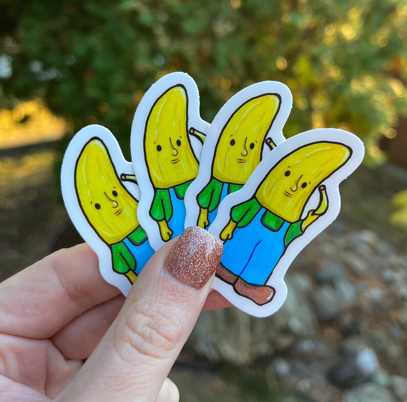 Banana Phone Vinyl Sticker, Waterproof Decal, Fruit Sticker, Funny ...