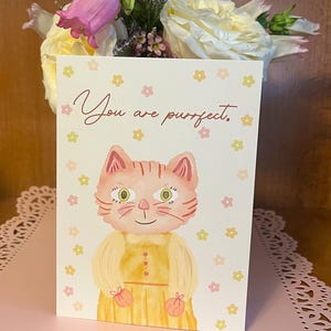 You Are Purrfect cat card, blank card, valentines day, anniversary, birthday, cat lovers, pets, kitty, cute cards