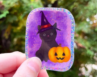 Halloween bruxa gato preto abóbora assustador vinil adesivo decalque do carro outono temporada