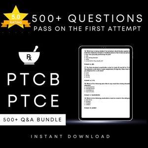 500+ PTCB PTCE Q & A Pharmcy Tech Certification Board Exam (Neueste Version für 2025)