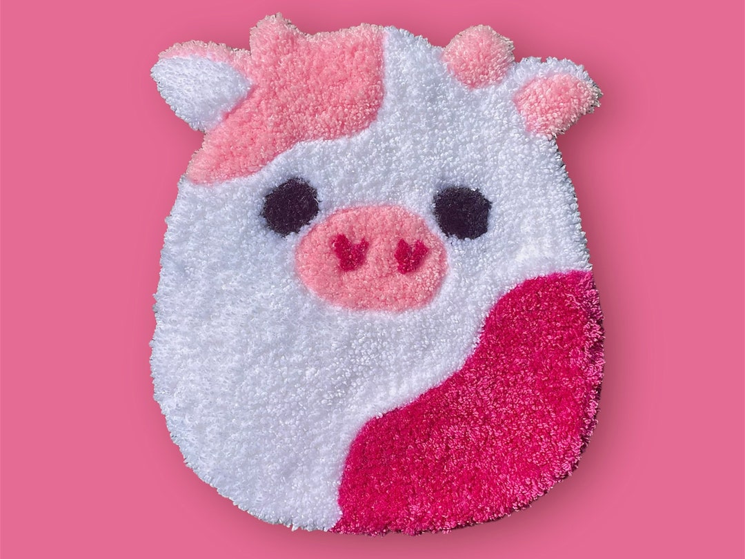 Squishmallow Pink Cow Caedyn Rug Tufting Rug Hand Tuffed Rug Etsy