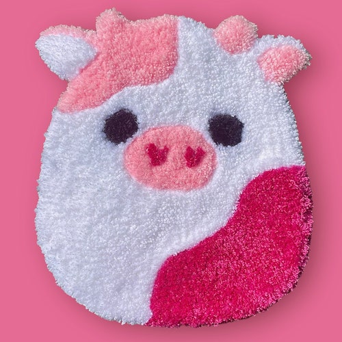 Squishmallow Pink Cow Caedyn Rug Tufting Rug Hand Tuffed Rug Etsy