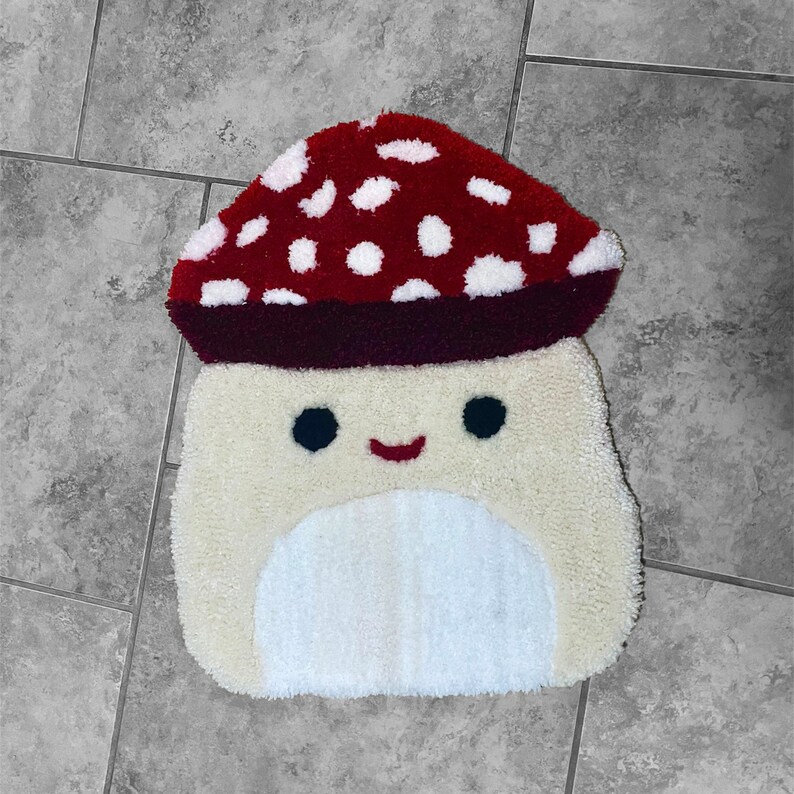 Squishmallow Malcolm Medium Sized Rug Rug Tufted Mushroom Etsy