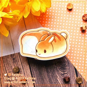 Sticker lapin PureBread | autocollant mat découpé de lapin de boulangerie de nourriture de pain | Journal de papeterie kawaii mignon Bujo Planner Art