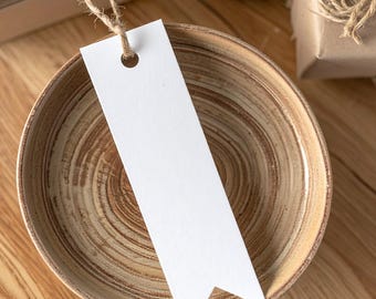 Set of 50 Blank Tags, White Gift Tags, Escord Cards, Multipurpose Labels,  Wedding Stationery, Cosmetic Products Labels, Christmas Tags