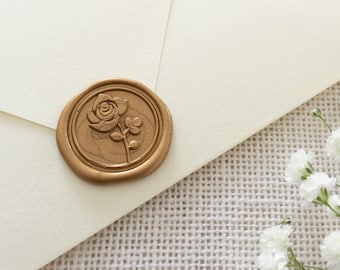 Zelfklevende roze bloem lakzegel, botanische lakzegel stickers, set van 10 bloemen lakzegels, bruiloft uitnodigingsaccessoires, 25 mm lakzegel