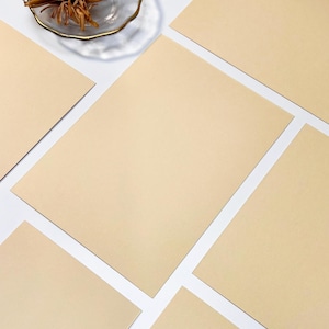 Peach Cream Blank Cards | Peachy Beige Cardstock 300 GSM | Set of 10 | A7 and A6 Sizes | DIY Blank Wedding Invitations | 5x7 Cards