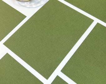 Wasabi Green Blank Cards | Sage Cardstock 300 GSM | Set of 10 | C5,A7 and A6 Sizes | DIY Blank Wedding Invitations | 5x7 Cards