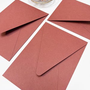 A7 Brick Brown Envelopes • Vertical Handmade Envelopes • Set of 10  • Luxury Stationery •  Terracotta Wedding Cards