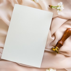 Textured Blank Cards | White Cardstock 300 GSM | Set of 10 | A7, A6, A5 Sizes | DIY Blank Wedding Invitations