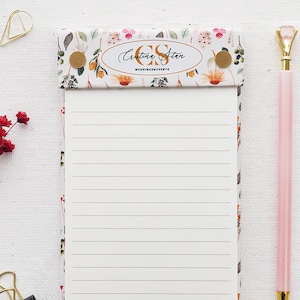 Individuell Blumen Notizblock: Personalisierter Notizblock A6, 120gsm Papier